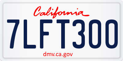 CA license plate 7LFT300