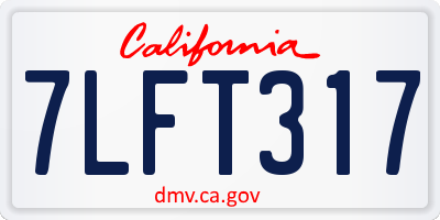 CA license plate 7LFT317
