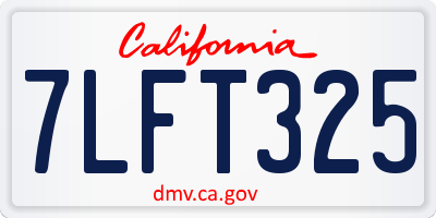 CA license plate 7LFT325