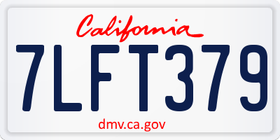 CA license plate 7LFT379
