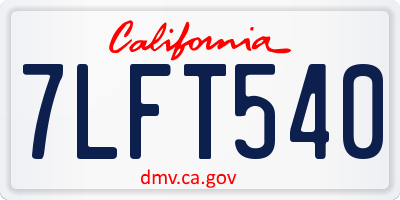 CA license plate 7LFT540