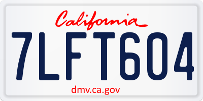 CA license plate 7LFT604