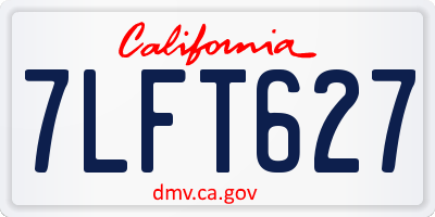 CA license plate 7LFT627
