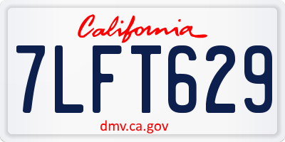 CA license plate 7LFT629