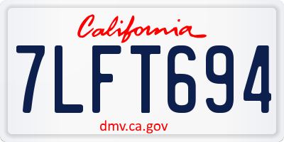 CA license plate 7LFT694