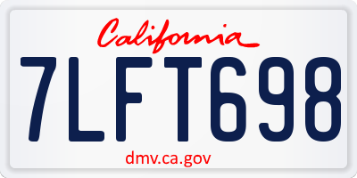 CA license plate 7LFT698