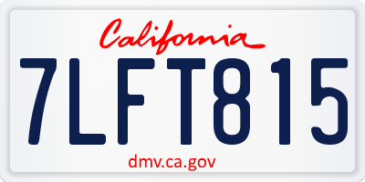 CA license plate 7LFT815