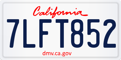 CA license plate 7LFT852