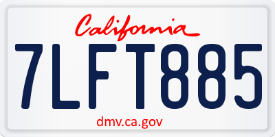 CA license plate 7LFT885