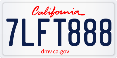 CA license plate 7LFT888
