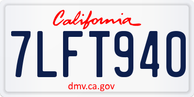 CA license plate 7LFT940