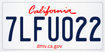 CA license plate 7LFU022