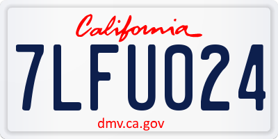 CA license plate 7LFU024