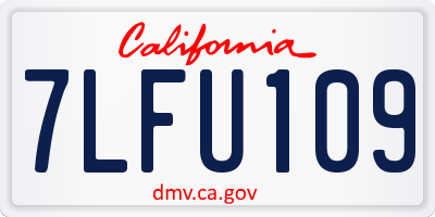 CA license plate 7LFU109