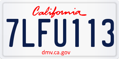 CA license plate 7LFU113
