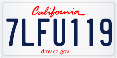 CA license plate 7LFU119