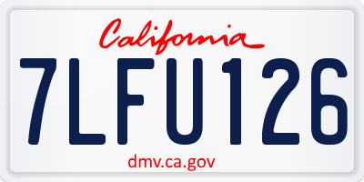 CA license plate 7LFU126