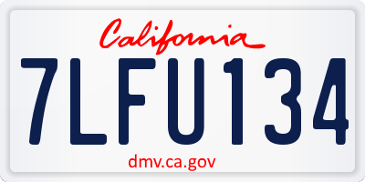 CA license plate 7LFU134