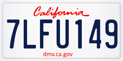 CA license plate 7LFU149