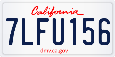 CA license plate 7LFU156