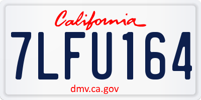 CA license plate 7LFU164