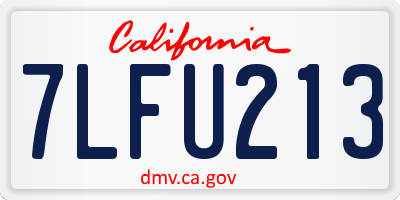 CA license plate 7LFU213