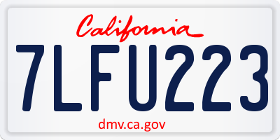 CA license plate 7LFU223