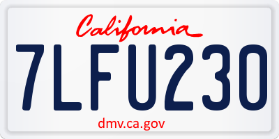 CA license plate 7LFU230