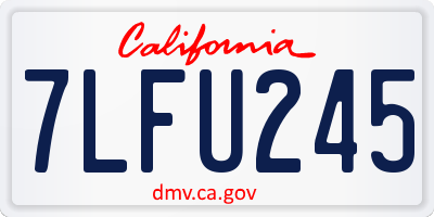CA license plate 7LFU245