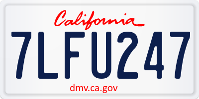 CA license plate 7LFU247