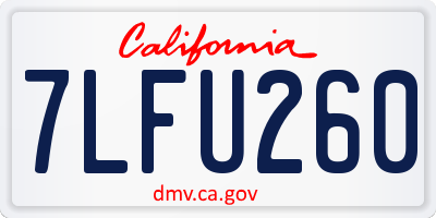 CA license plate 7LFU260