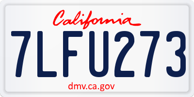 CA license plate 7LFU273