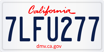 CA license plate 7LFU277