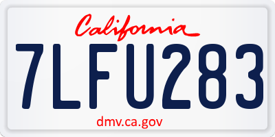 CA license plate 7LFU283