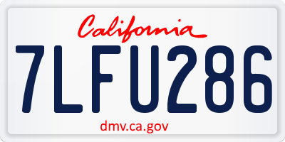 CA license plate 7LFU286