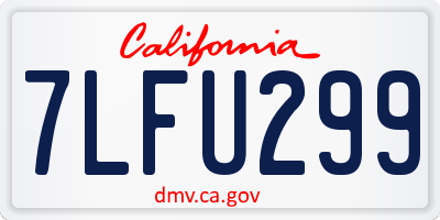 CA license plate 7LFU299