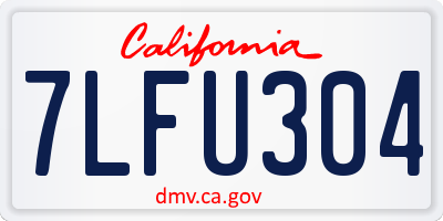 CA license plate 7LFU304