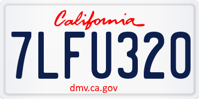 CA license plate 7LFU320