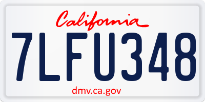 CA license plate 7LFU348