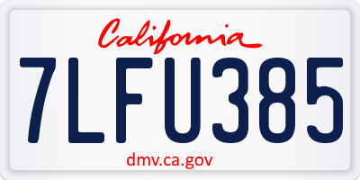 CA license plate 7LFU385