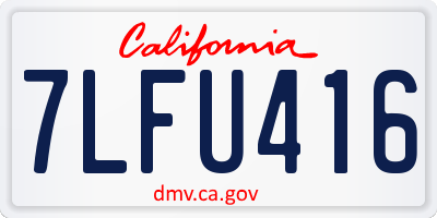 CA license plate 7LFU416