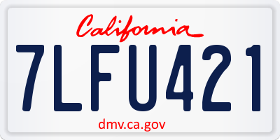 CA license plate 7LFU421