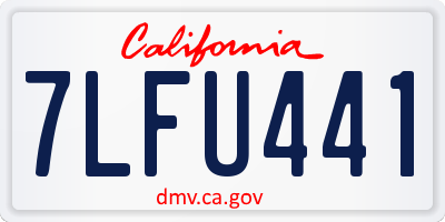 CA license plate 7LFU441