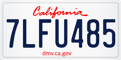 CA license plate 7LFU485
