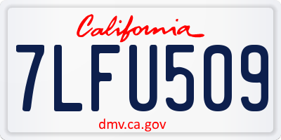CA license plate 7LFU509