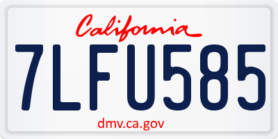 CA license plate 7LFU585