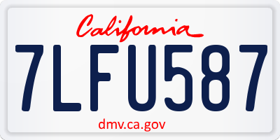CA license plate 7LFU587