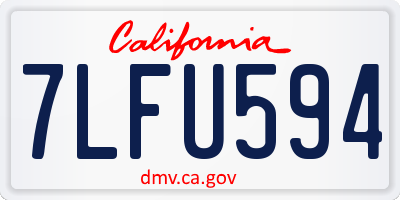 CA license plate 7LFU594
