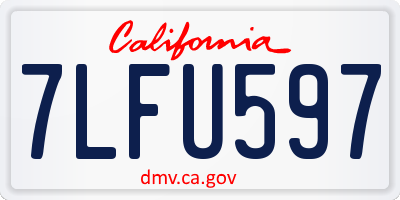 CA license plate 7LFU597