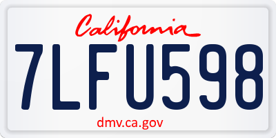 CA license plate 7LFU598